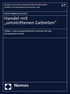 cover image of Handel mit "umstrittenen Gebieten"